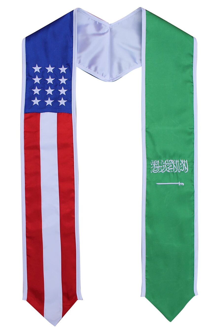 4382 Graduation Combo USA Country Flag Stole Sash Scarf Graduate Pride